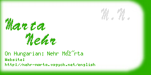 marta nehr business card